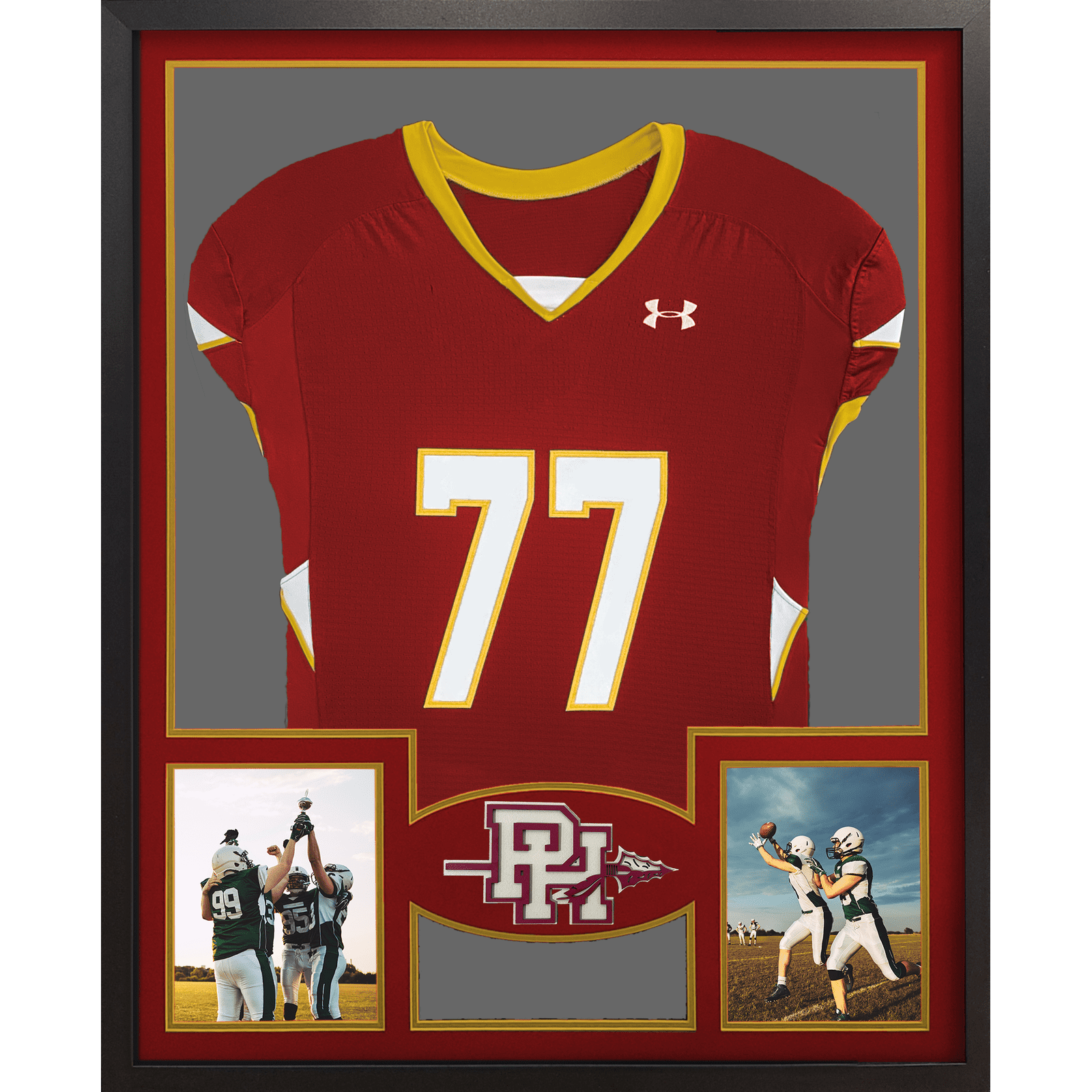 Penn Hills Indians Premier Large Framed Jersey with Dual Photo Displays_ 1