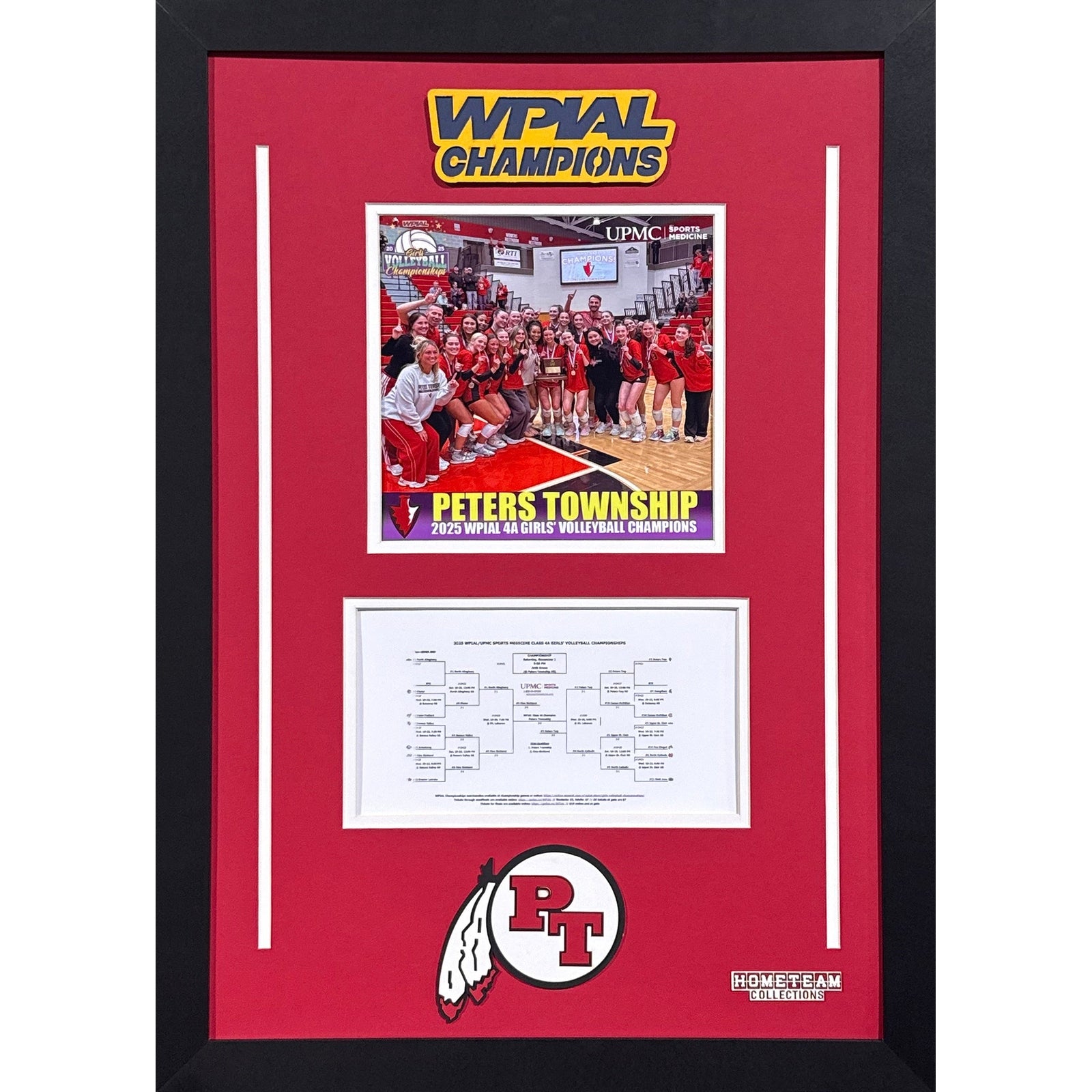 Peters Township Custom Frame 8x10 Photo 2025 Girls Volleyball 4A WPIAL CHAMPION Bracket Team Picture_ 1
