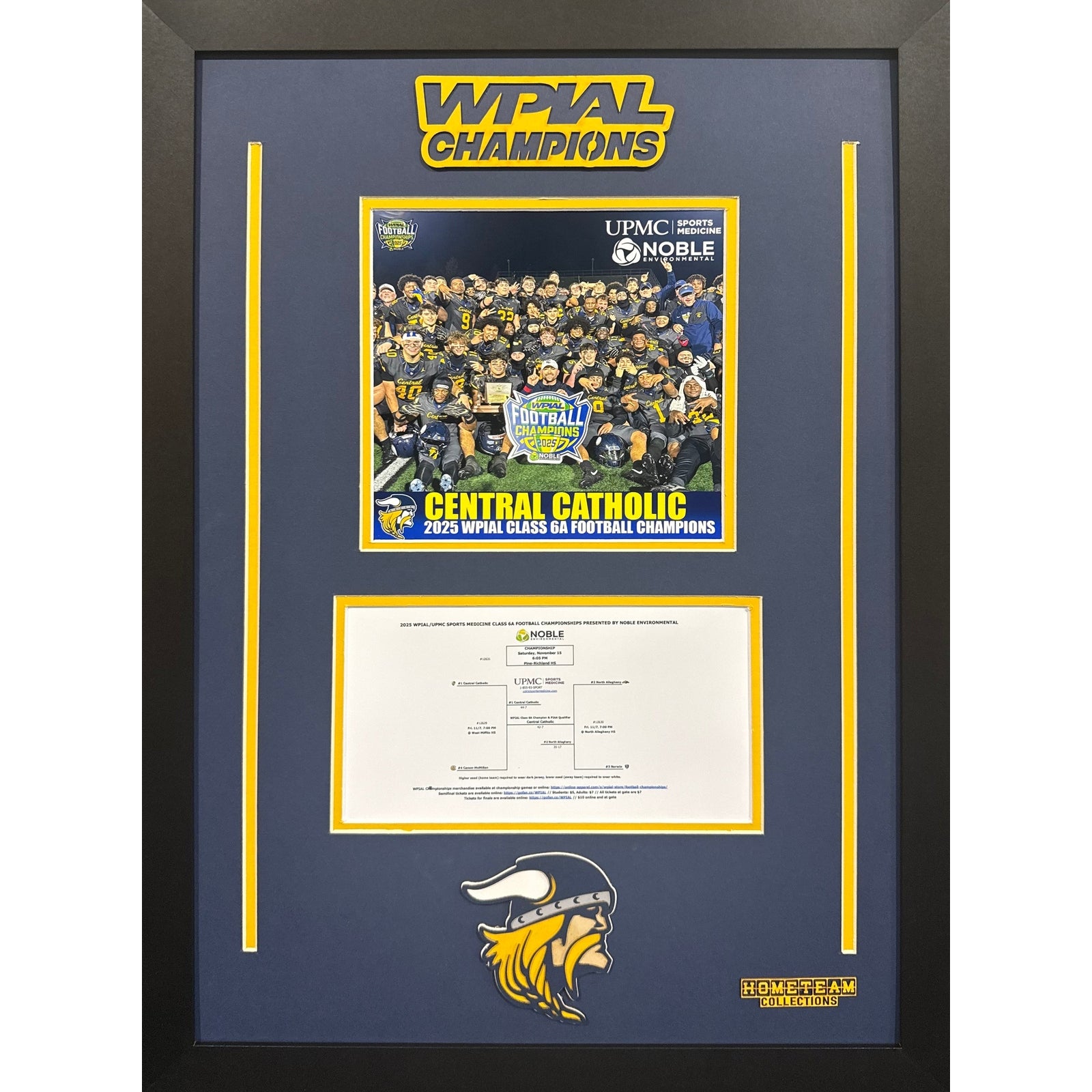 Pittsburgh Central Catholic Vikings Custom Frame 8x10 Photo 2025 Football 6A WPIAL CHAMPION Bracket Team Picture_ 1