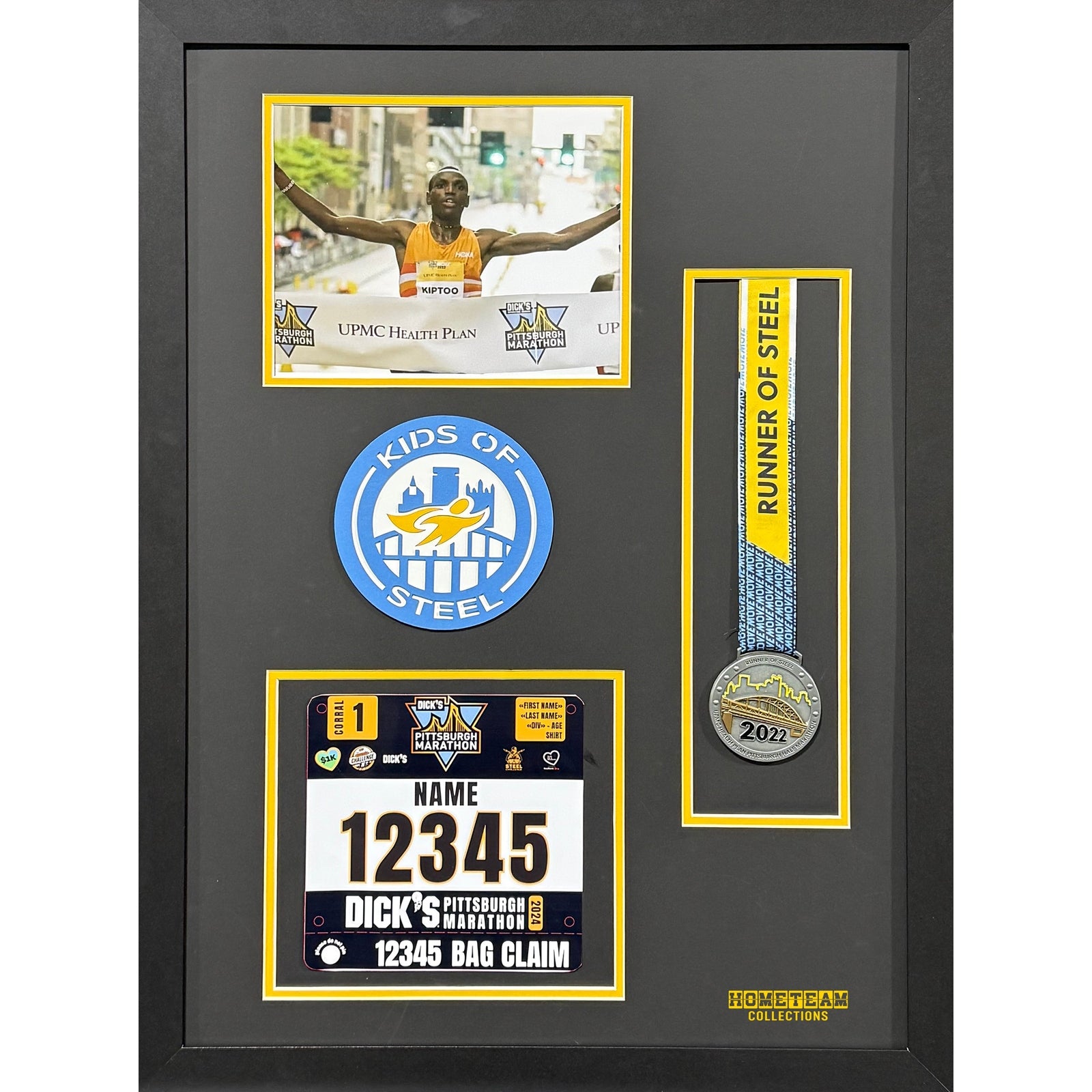 Pittsburgh Marathon Kids of Steel Custom 8x10 Landscape Picture, Bib & Medal Frame PM10_ 1