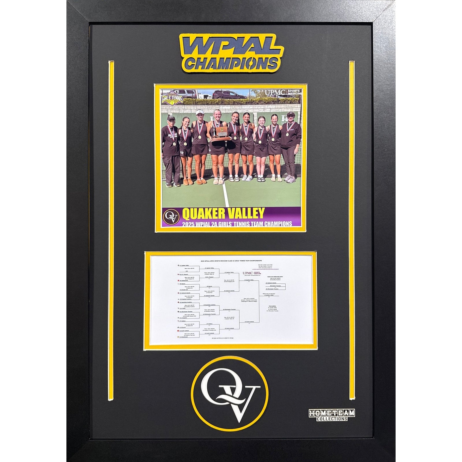 Quaker Valley Custom Frame 8x10 Photo 2025 Girls Tennis 2A WPIAL CHAMPION Bracket Team Picture_ 1