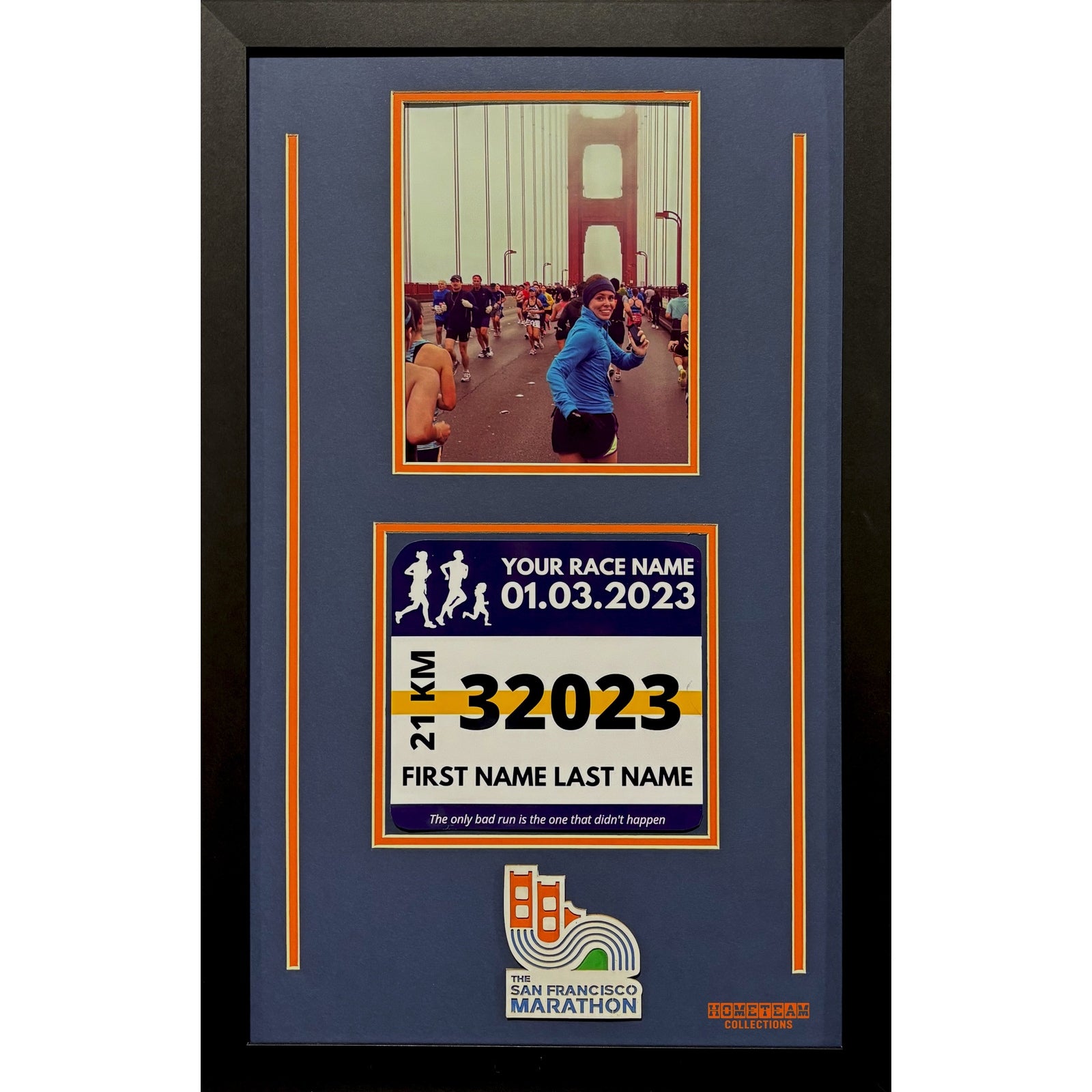 San Francisco Marathon Custom 8x10 Portrait & Bib Frame w Laser Logo PM5_ 1