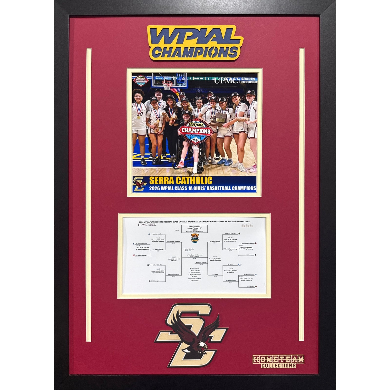 Serra Catholic Custom School Frame 8x10 Photo 2026 Girls Basketball 1A WPIAL CHAMPION Bracket Team Picture_ 1