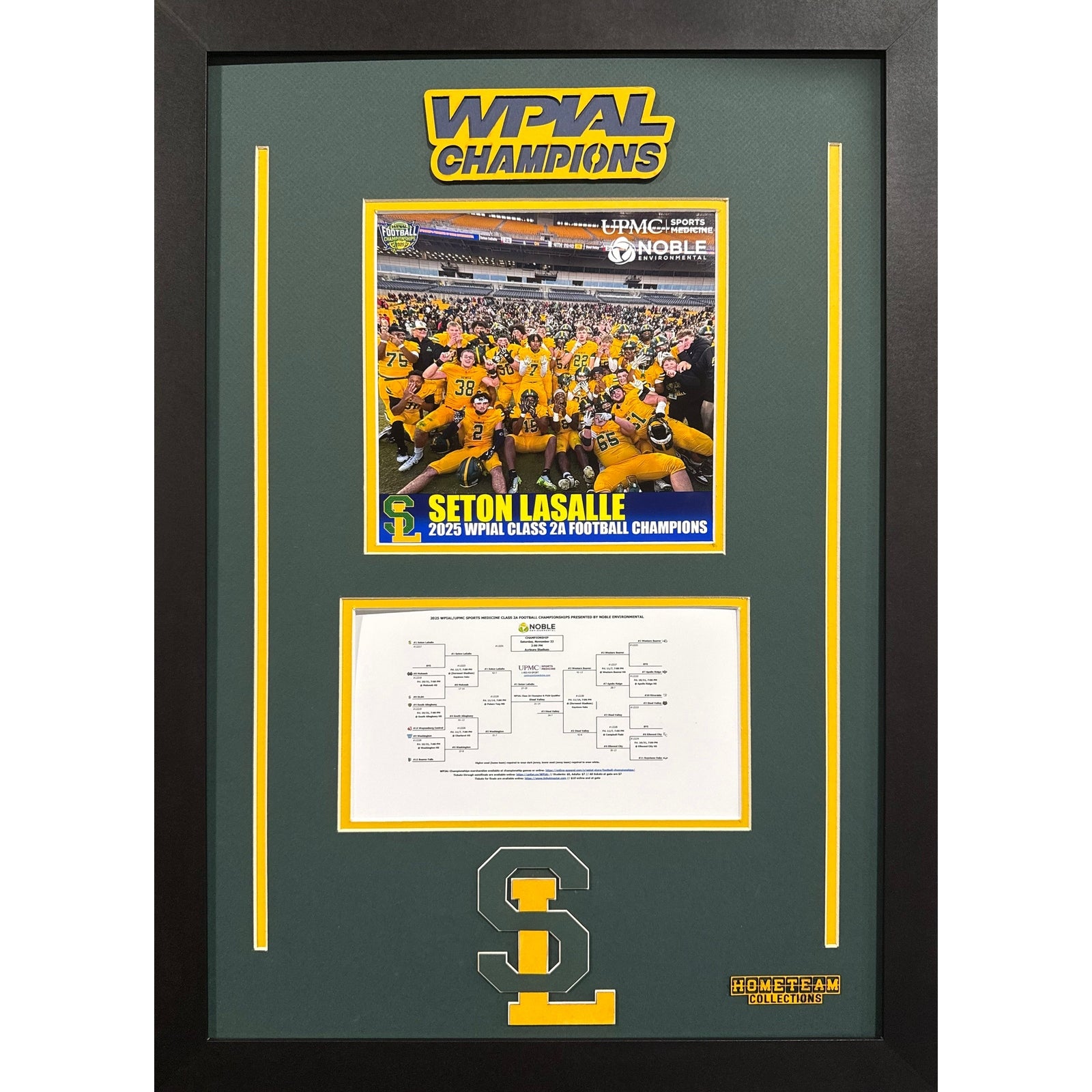 Seton Lasalle Rebels Custom Frame 8x10 Photo 2025 Football 2A WPIAL CHAMPION Bracket Team Picture_ 1