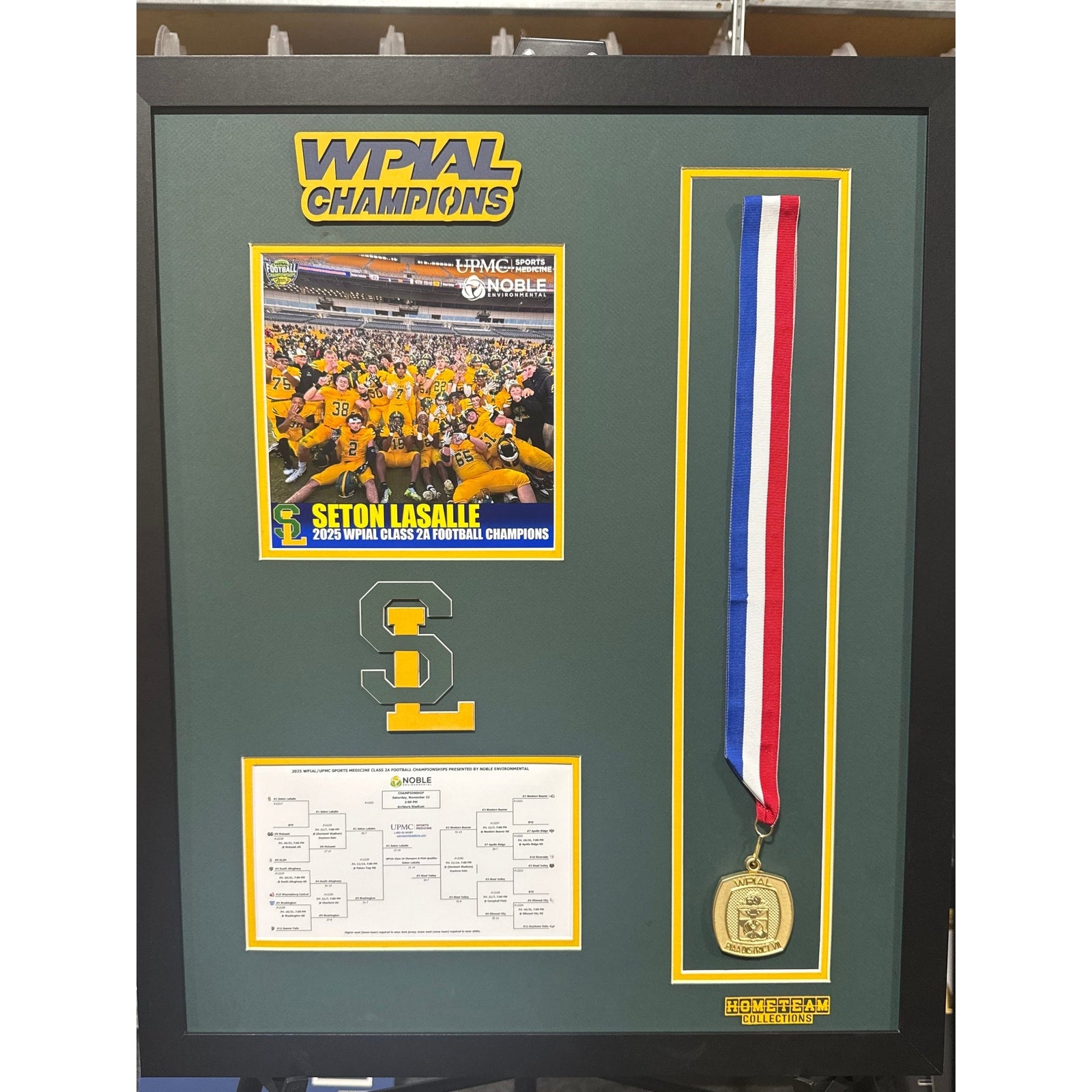 Seton Lasalle Rebels Custom School Frame Photo Medal Bracket 2025 Boys Football WPIAL CHAMPION Team Picture_ 1