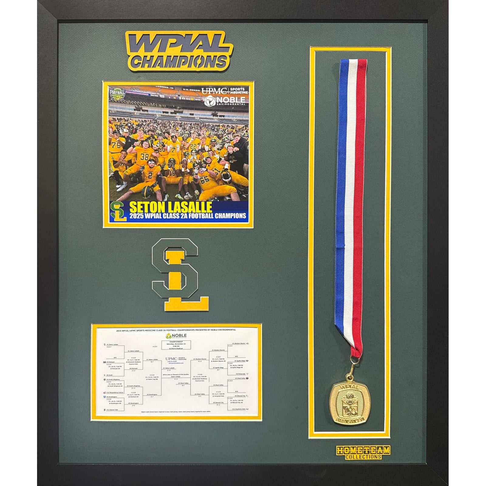 Seton Lasalle Rebels Custom School Frame Photo Medal Bracket 2025 Boys Football WPIAL CHAMPION Team Picture_ 1