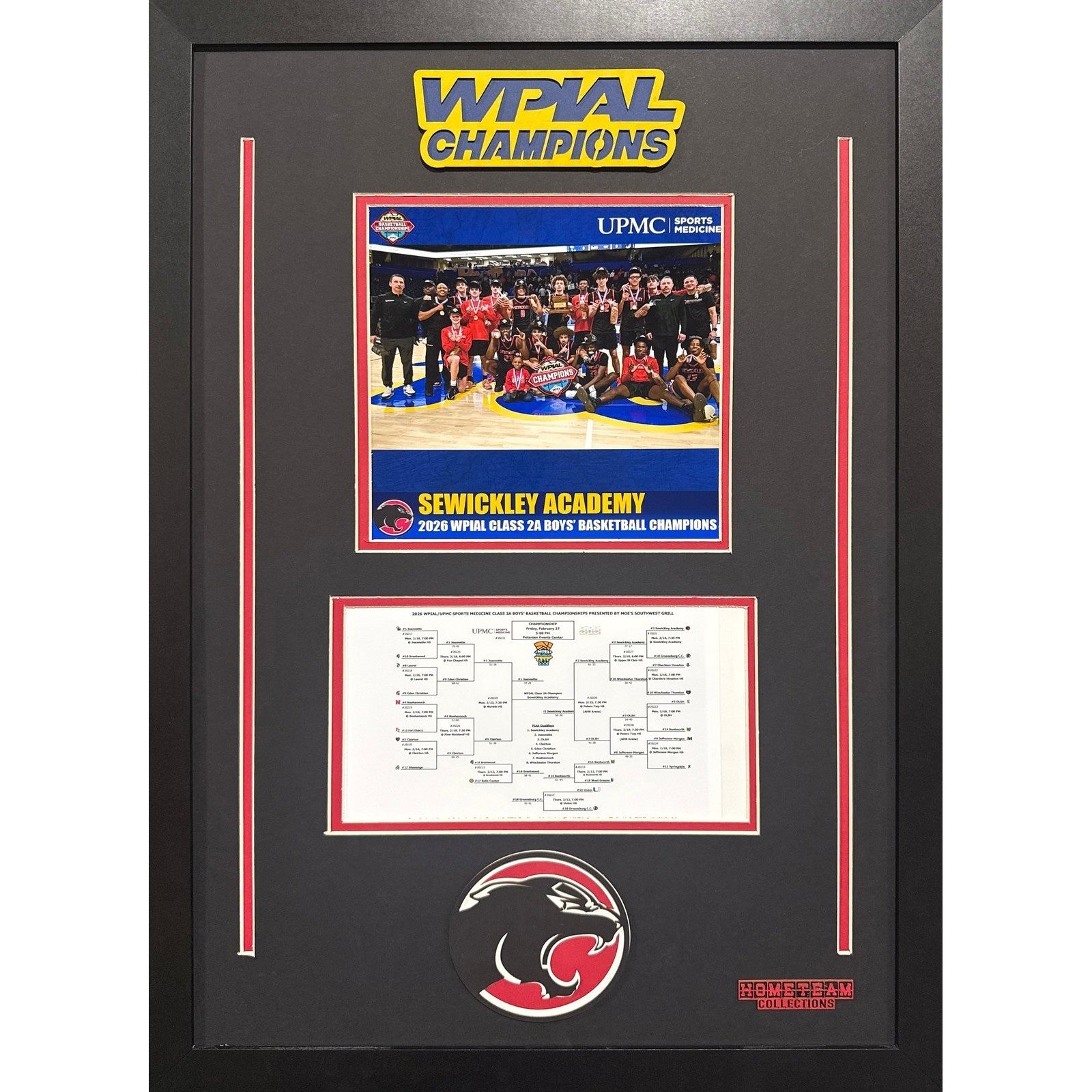 Sewickley Academy Custom Frame 8x10 Photo 2026 Boys Basketball 2A WPIAL CHAMPION Bracket Team Picture_ 1