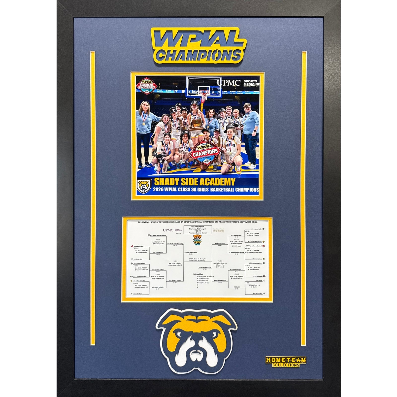 Shady Side Academy Custom Frame 8x10 Photo 2026 Girls Basketball 3A WPIAL CHAMPION Bracket Team Picture_ 1