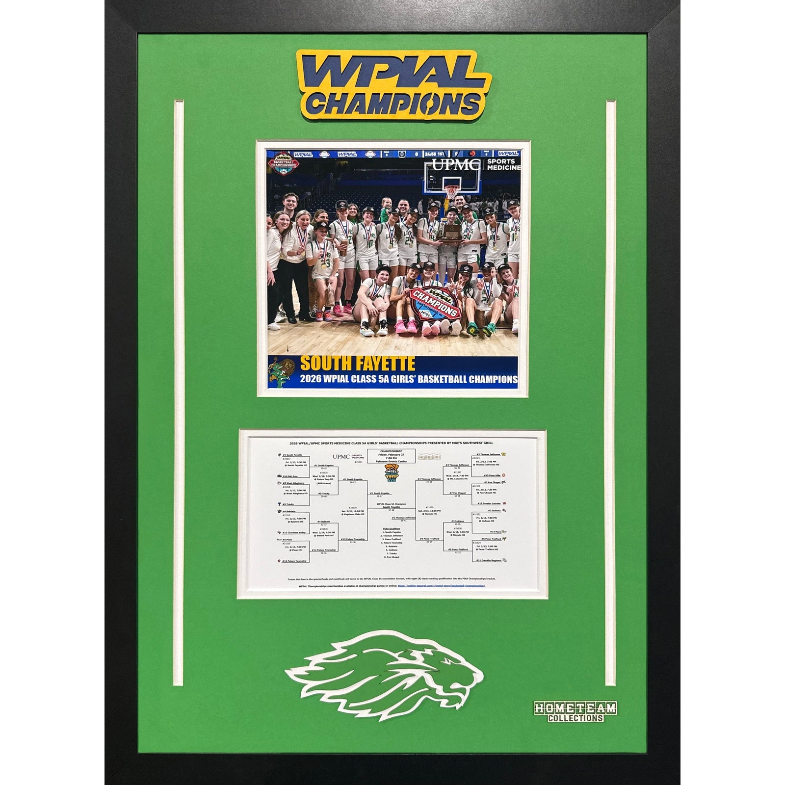 South Fayette Custom School Frame 8x10 Photo 2026 Girls Basketball 5A WPIAL CHAMPION Bracket Team Picture_ 1