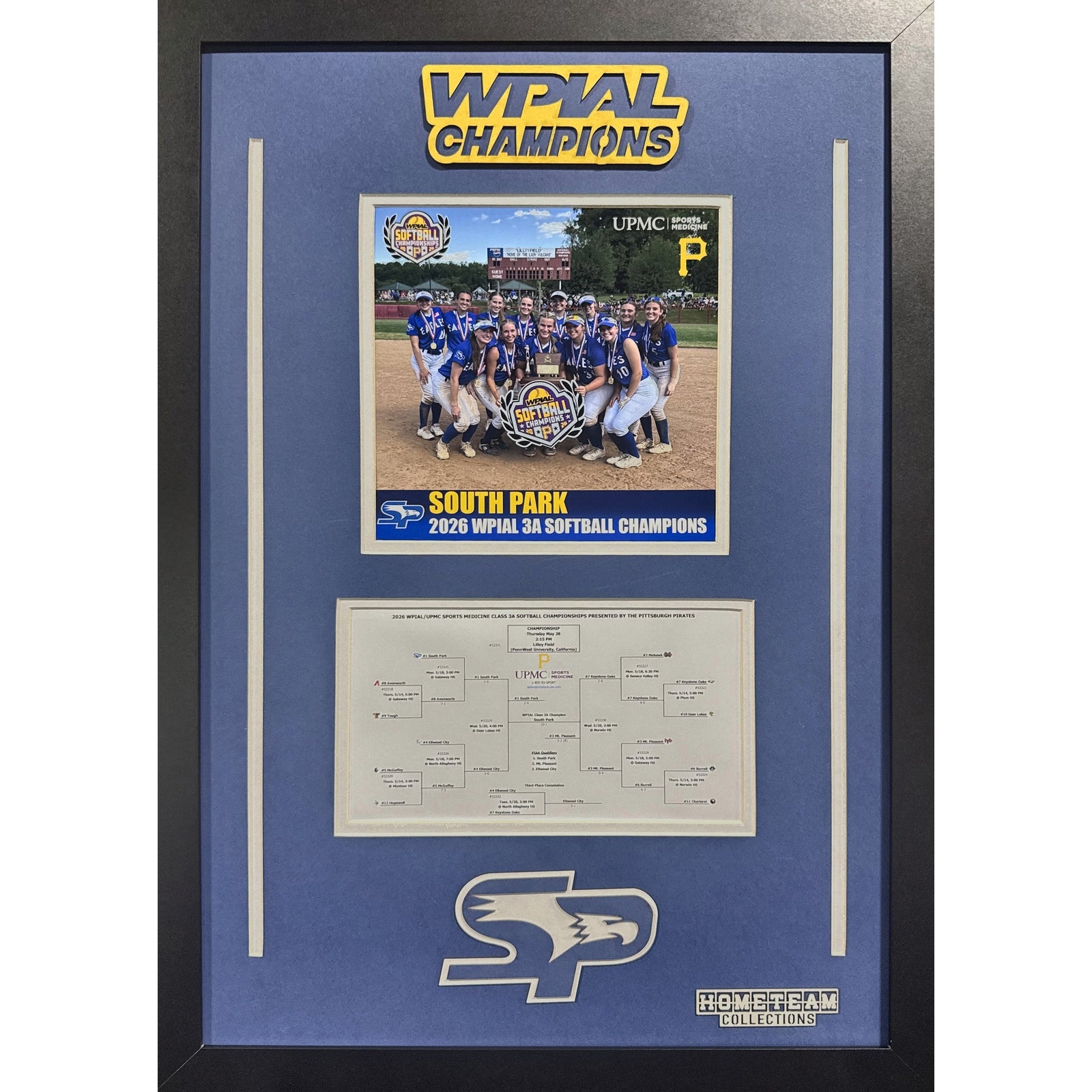 Southpark Custom Frame 8x10 Photo 2026 Girls Softball 3A WPIAL CHAMPION Bracket Team Picture_ 1