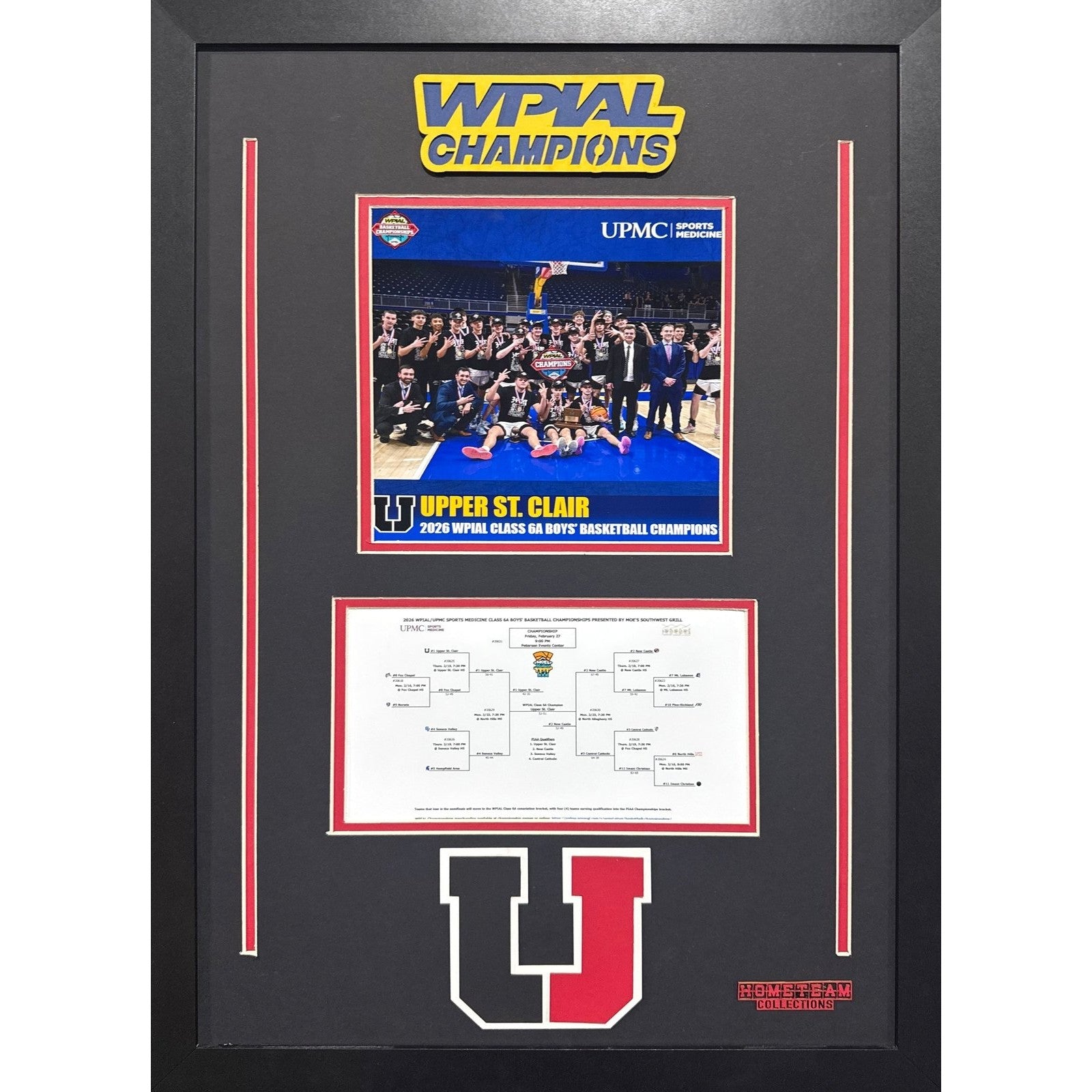 Upper Saint Clair Custom Frame 8x10 Photo 2026 Boys Basketball 6A WPIAL CHAMPION Bracket Team Picture_ 1
