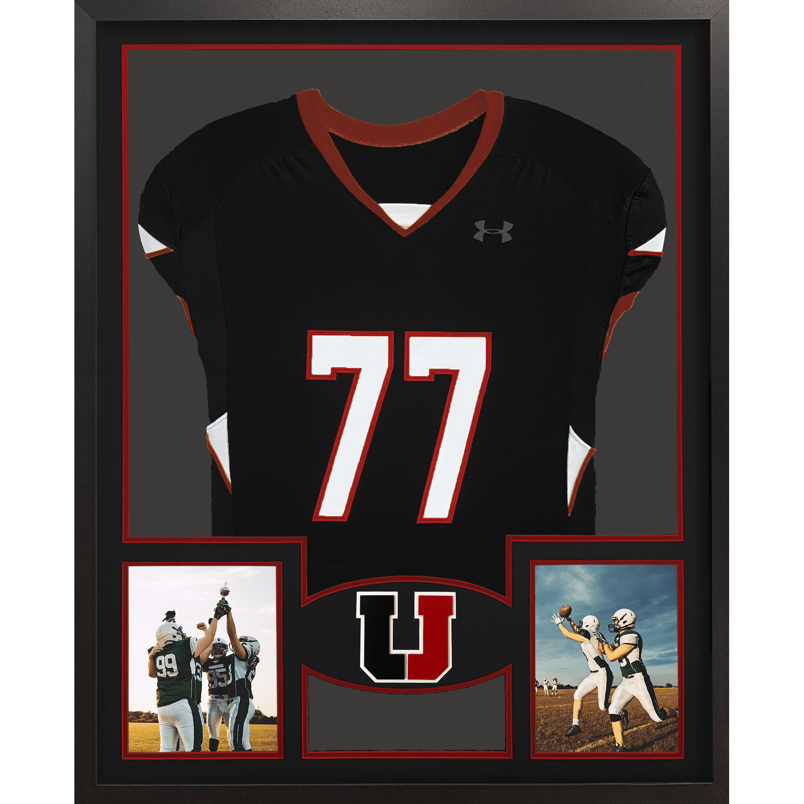 Upper Saint Clair Panthers Premier Large Framed Jersey with Dual Photo Displays_ 1
