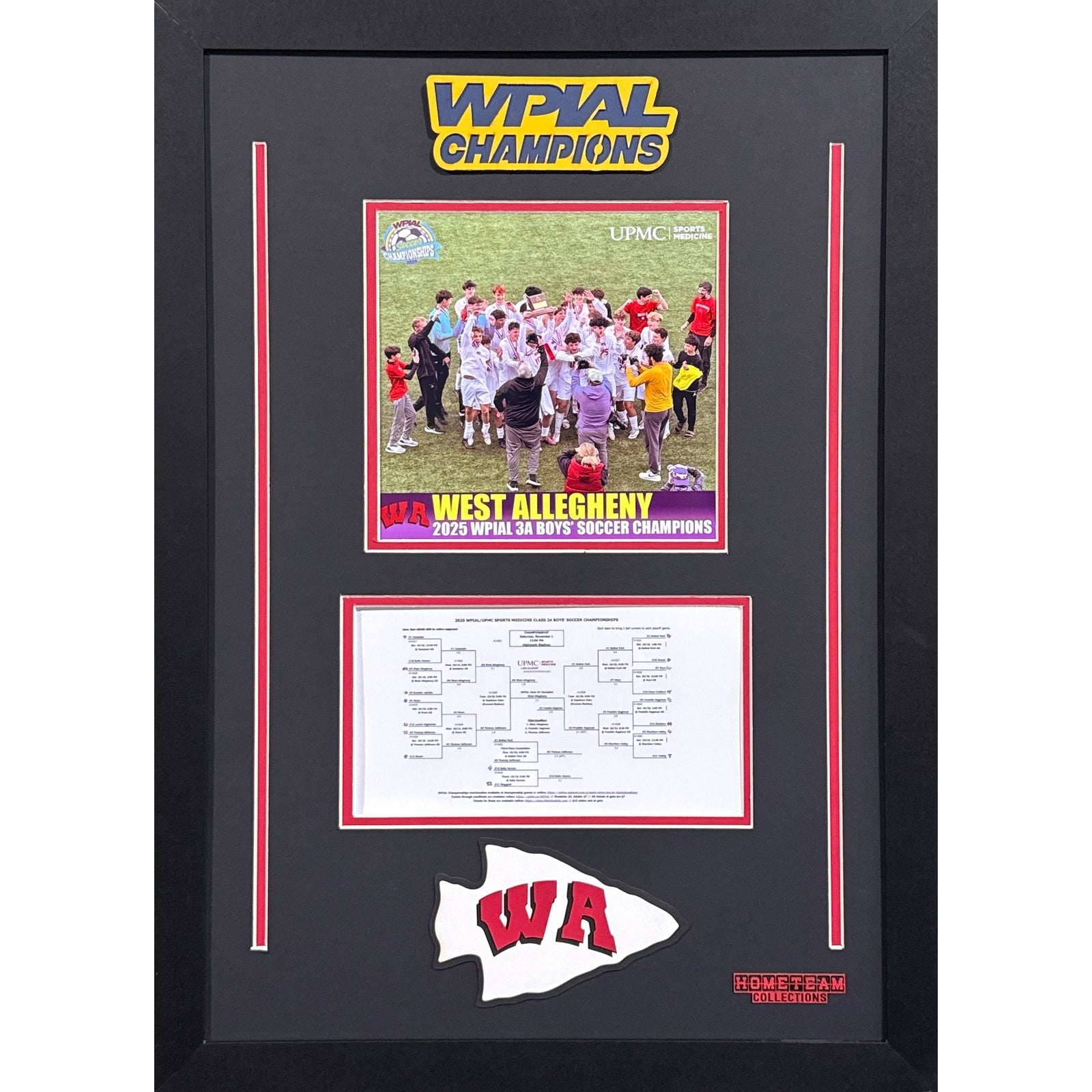 West Allegheny Custom Frame 8x10 Photo 2025 Boys Soccer 3A WPIAL CHAMPION Bracket Team Picture_ 1