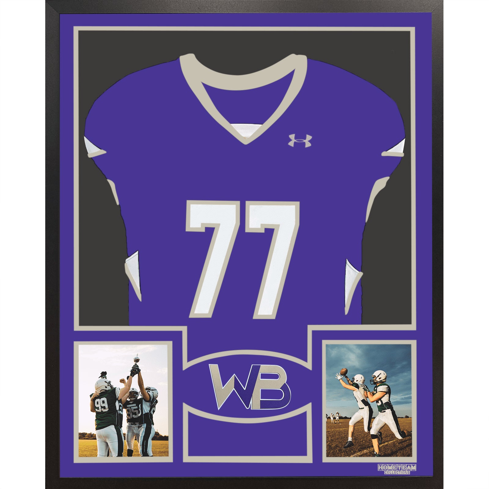 Western Beaver Golden Beavers Premier Large Framed Jersey with Dual Photo Displays_ 1